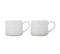 Mikasa Tasses en grès Farmhouse avec étoiles, 2 pièces pour le thé, le café et le chocolat chaud, 380ml - Emballage cadeau, lavable au lave-vaisselle et au micro-ondes