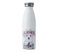 Mikasa Tipperleyhill Bouteille d'Eau Isotherme en Acier Inoxydable à Double Paroi, Garde les Boissons Chaudes Pendant 12 Heures et Froides Pendant 18 Heures, Lavage à la Main, 500 ml, Motif Chiot