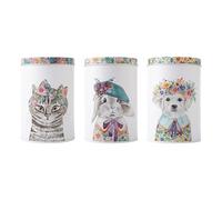 Mikasa Tipperleyhill Ensemble de 3 Boîtes de Rangement avec Couvercle Floral Vintage Tin Boîtes Décoratives pour la Cuisine et la Maison de Stockage Coloré Thé Café Menthe Biscuits Bidon, 10 x 15cm