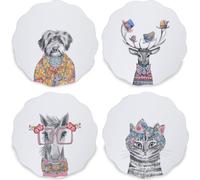 Mikasa Tipperleyhill - Set de 4 sets de table avec design abstrait d'animaux en forme de coquilles Saint-Jacques, dos de liège, décoration maison.