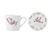 Mikasa Tipperlyhill Robin Ensemble tasse et dessous de verre en céramique 380 ml Coffret cadeau