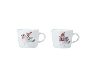 Mikasa Tipperlyhill Robin Lot de 2 tasses à expresso en porcelaine fine 90 ml Coffret cadeau
