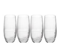 Mikasa Treviso Verre Highball en cristal, 400ml, lot de 4 verres fins transparents sans plomb avec effet ondulé pour les célébrations