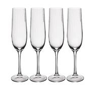 Mikasa Treviso Verres à flûte en cristal, 190ml, lot de 4 sans plomb, flûtes à champagne avec effet ondulé pour les célébrations
