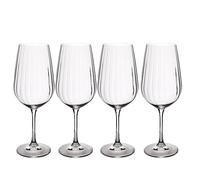 Mikasa Treviso Verres à vin rouge en cristal, 600 ml, lot de 4 verres fins transparents sans plomb avec effet ondulé pour les célébrations
