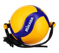 MIKASA V300W-AT-TR Ballon de Volleyball d'entraînement à Attache, Taille Officielle, Bleu/Jaune
