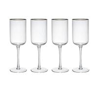 Mikasa Verres à Vin Rouge Sorrento, En Cristal Strié avec Bord Doré, 375 ml, Lot de 4 Verres Fins avec design Épuré pour tout types de Fêtes, Transparents sans Plomb
