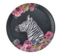 Mikasa Wild at Heart Plateau Rond avec imprimé zèbre, Plateau de Service en mélamine de 36 cm, Plat à collation léger et Durable avec imprimé Animalier