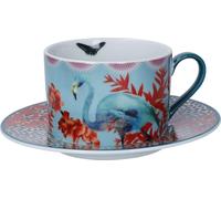Mikasa x Sarah Arnett tasse et soucoupe, set de tasse et soucoupe de porcelaine, cadeau unique tasse, impression papillon de, 250ml, lavable au lave-vaisselle