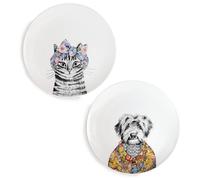 Mikasa X Tipperleyhill Assiette d'Accompagnement, Set de 2 Assiettes à Gâteaux pour le Thé de l'Après-Midi, 21 cm, Porcelaine Fine, Alice au Pays des Merveilles Vaisselle à Thé
