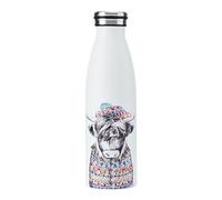 Mikasa x Tipperleyhill Bouteille en acier inoxydable à double paroi, 500ml Bouteille à boissons isolée sous vide pour conserver les boissons froides et chaudes avec impression de vache