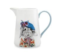 MIKASA x Tipperleyhill Fine China Krug, Large Pichet pour Eau, Lait et Jus de Fruits, Vaisselle élégante avec Impression de Lapin, 1,2L, Résistant au Lave-vaisselle et en Emballage Cadeau
