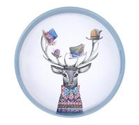 MIKASA X Tipperleyhill Plateau de Service Rond Élégant pour Repas et Boissons, Motif Cerf, 40 cm, Cadeau Original