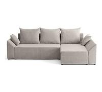 Mike - canapé d'angle réversible - 4 places - convertible avec coffre - en velours côtelé - Gris clair