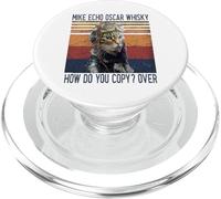 Mike Echo Oscar Whisky How Do You Copy Pilot Kitty Vintage PopSockets PopGrip pour MagSafe