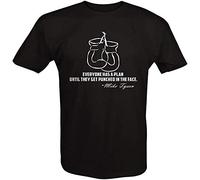 Mike Tyson Boxing Gloves Quote Punched in The Face T Shirt Black M