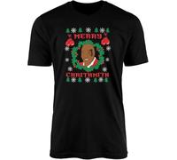 Mike Tyson Christmas T-Shirt Top Tee - Novelty Funny Joke Merry Chrithmith Xmas Festive Holiday Famous Boxer Boxing Match Glove Stocking Filler Presents Gifts Manches Courtes(Medium)