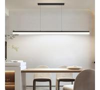 Mikeru 150cm Lumières De Table De Billard, Luminaire Suspendu Linéaire LED 10%-100% Dimmable Luminaire Suspendu Réglable En Hauteur Avec Fonction Mémoire 3000k/4500k/6000k Pour Le Salon