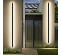 Mikeru 180CM Appliques de Porche, 60W Bande LED Moderne Applique Murale Rectangulaire Noire 3000K/4500K/6000K IP65 Imperméable à l'eau Applique Murale Extérieure Pour le Garage, les Escaliers