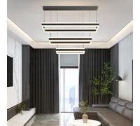 Mikeru 3 Ring LED Dining Suspension Light, 40+60+80cm Luminaire Suspendu De Salon Dimmable10%-100% 3000-6000k Luminaire Suspendu De Haut Plafond Avec Télécommande Pour Salle à Manger