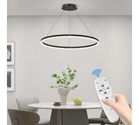 Mikeru 60cm Luminaires Suspendus Pour Table à Manger Ronde, Lustre à Gradation De 10% à 100% Lampe Pendante De Cuisine LED 3000k/4500k/6500k Luminaire Suspendu Réglable En Hauteur Pour L'île
