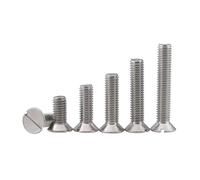 MIKFESPO 10/50/100 pièces M2 M3 M5 M6 Longueur 4-30mm 304 vis à tête fraisée Fendue en Acier Inoxydable vis à tête Plate Fendue(25mm,M3 50PCS)