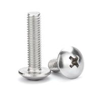 MIKFESPO 5/10/20 pièces vis à tête bombée à Empreinte cruciforme M5 M6 M8 Longueur 6-50mm Champignon Grande vis à tête Plate 304 vis en Acier Inoxydable(30mm,M5(20PCS))
