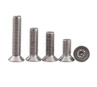MIKFESPO 5 pièces M6 M6 * 30/35/40/45/50 M6x30/35/40/45/50 304 Acier Inoxydable Torx Six Lobe Pin en Tête Fraisée CSK Tête Machine Vis De Sécurité(5Pcs M6x40)