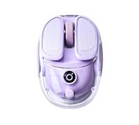 MIKIBY Q9 Souris sans fil portable et silencieuse 2,4 GHz/Bluetooth double mode, 4 DPI réglables, 4800 DPI optique avec éclairage RVB, compatible Win/Mac/Android/iOS (violet)