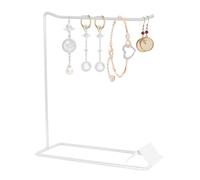 Mikihat Présentoir à Bijoux, Porte-Bijoux Métal, Présentoir de Collier, Boucle d'Oreille Présentoir, Organisateur de Bijoux, Suspendu Présentoir à Bijoux pour Bracelets Bagues Collier Montre (Blanc)