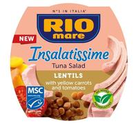Rio Mare Insalatissime Insalata di Tonno Lenticchie Lot de 6 salades de thon avec lentilles, carottes jaunes et tomates 160 g + polpa gourmet italien 400 g