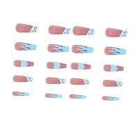 Mikikit 1 Boîte Faux Ongles Colles Réutilisables avec Colle Capsules Manucure DIY pour Femmes Décoration Ongles Facile à Appliquer pour Fêtes et Quotidien