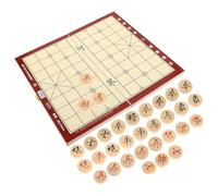 Mikikit 1 boîte Jeu Échecs Chinois Pliable Bois Massif avec Plateau Portable Ensemble de Voyage Compact pour Stockage et Jeu Traditionnel