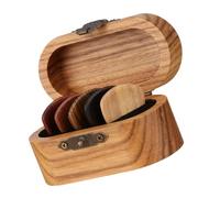 Mikikit 1 Ensemble Boîte de Rangement Bois pour Médiators de Guitare avec Médiators Bois Accessoires Musicaux Pratiques pour Guitaristes