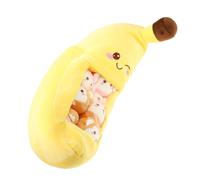 Mikikit 1 Ensemble Coussin Peluche Banane avec Mini Jouets Colorés Décoration de Chambre Adorable pour Adultes Parfait pour et Fêtes