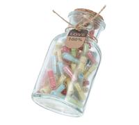 Mikikit 1 Ensemble De Capsules Décoratives En Forme De Cœur Pots Décoratifs Bouteilles De Vœux En Verre Vases Avec Couvercles En Liège Bouteilles De Vœux De Mariage Bouteilles En