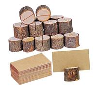 Mikikit 1 Ensemble De Décorations De Mariage en Bois Porte-Cartes De Mariage Panneaux De Table Formes De Vœux Chiffres Occasions Petit Mini Nom Grand Souche Support De Mémo