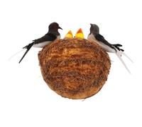 Mikikit 1 Ensemble Modèle D'hirondelle Imité Nid Oiseau Imbrication Hirondelle Nichoir Figurine D'hirondelle Petit Décorations De Plein Air Maison D'hirondelle Plastique