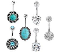 Mikikit 1 ensemble Set de Boucles Oreilles Navel Zircon Bijoux de Ventres Stylés Accessoires de Piercing pour Femmes Confortables et Élégants