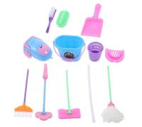 Mikikit 1 Ensemble Set de Jouets Miniatures de Nettoyage pour Maison de Poupée Outils de Nettoyage pour Garçon Fille Accessoires de Jeu Colorés pour Décorer et Aménager Couleur Aléatoire