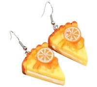 Mikikit 1 paire Boucles Oreilles Mousse Cake Orange Oreilles Pendantes Amusantes et Originales pour Femmes et Accessoires de Mode Uniques