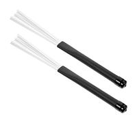 Mikikit 1 paire Brosse à Tambour Nylon avec Poignée Plastique de Brosse Portable pour Batterie Jazz pour Débutants et Musiciens