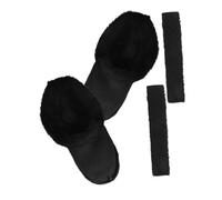 Mikikit 1 Paire Couvercle en coton pantoufles floues noires Black No Show Socks Men porte-brosse à dents support de serviette de salle de bain Organisateur de salle de bain maison Peluche