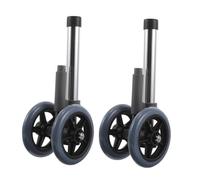 Mikikit 1 Paire de Roulettes Freinées Universelles pour Déambulateur - 29 X 12 X 12 CM - Roues Pivotantes 360° en Plastique Antidérapant - Pièces de Rechange Robustes pour Aides à la