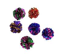 Mikikit 10 pièces Balles pour Chat Jouets Crinkle Colorés Balles Rebondissantes pour Exercices et Stimulation des et Adultes Couleur Aléatoire Couleur Aléatoire