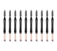 Mikikit 10 Pièces Brosse à Sourcils à Double Embout Noire Multifonction en Plastique et Fibres Synthétiques, pour Maquillage Rapide Lors D'anniversaires