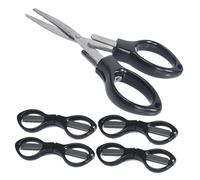 Mikikit 10 pièces Ciseaux de Pliables Multifonction Coupe Fil et Portable avec Poignée Plastique Noire Ciseaux Compacts pour Usage et Extérieur