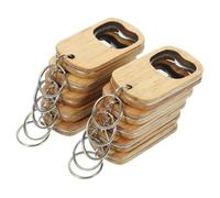 Mikikit 10 pièces Lot de Ouvre Bouteilles Bois Porte Clés Durables Design Résistant pour Bière Soda et Fête et Usage Extérieur