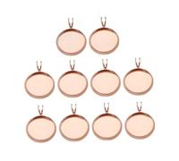 Mikikit 10 pièces Lot de Plateaux Pendants Cuivre pour Fabrication Bijoux DIY Ébauches Lunette Vintage pour Pendentifs Ronds Accessoires Multi-usages Créatifs