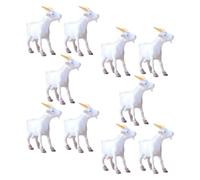 Mikikit 10 pièces Miniature Mini Goat Statue Set Detailed PVC Farm Animal Figurines for Lawn and Garden Decor Charming Tiny Sheep Models for Micro Landscapes and Toys